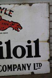 Mobiloil Gargoyle Vacuum Oil Enamel Advertising Sign 