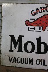 Mobiloil Gargoyle Vacuum Oil Enamel Advertising Sign 