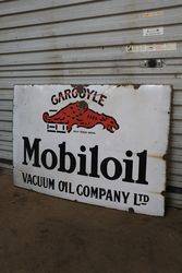 Mobiloil Gargoyle Vacuum Oil Enamel Advertising Sign 