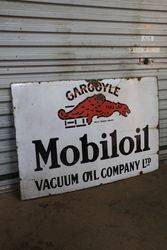 Mobiloil Gargoyle Vacuum Oil Enamel Advertising Sign 