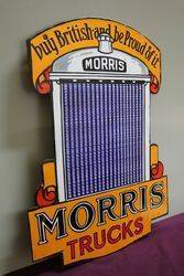 Morris Trucks Double Sided Enamel Advertising Sign  