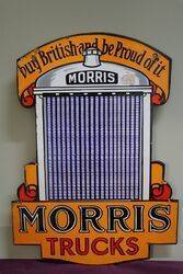 Morris Trucks Double Sided Enamel Advertising Sign  