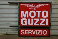 Moto Guzzi Double Sided Enamel Advertising Sign 