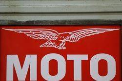 Moto Guzzi Double Sided Enamel Advertising Sign 