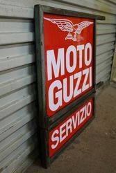 Moto Guzzi Double Sided Enamel Advertising Sign 