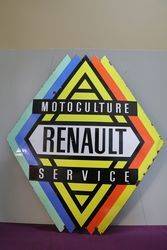 Motoculture Renault Service Enamel Sign 