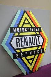 Motoculture Renault Service Enamel Sign 