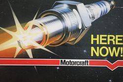Motorcraft HiThem Spark Plugs Cardboard Advertising Sign 