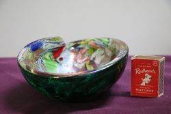 Murano Multi Colour Glass Bowl With Gold Flake 