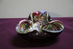 Murano Multi Colour Glass Bowl With Silver Flake 