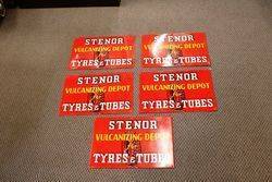 Near Mint Stenor Tyres and tubes Tin Advertising Signs