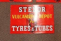 Near Mint Stenor Tyres and tubes Tin Advertising Signs