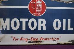 Neptune Motor Oil Enamel Advertising Sign  