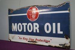 Neptune Motor Oil Enamel Advertising Sign  