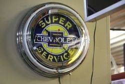 New Chevrolet Super Service  Neon Light Clock 