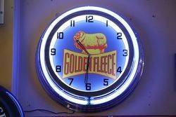 New Golden Fleece Neon Light Clock