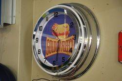 New Golden Fleece Neon Light Clock