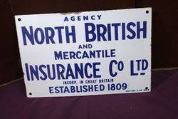 North British Insurance Agency Enamel Advertising Sign
