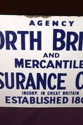 North British Insurance Agency Enamel Advertising Sign