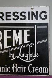 Nucreme Hairdressing By Langfords Double Sided Enamel Sign