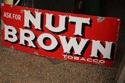 Nut Brown Tobacco Enamel Advertising Sign 