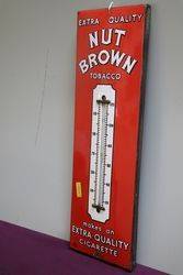 Nut Brown Tobacco Enamel Advertising Thermometer Sign 