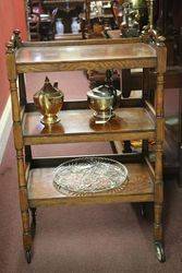 Oak 3 Level Tea Trolley With Removable Tray Top