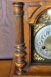 Oak 8 Day Mantle Brass Faced Clock 