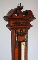 Oak Aneroid Barometer with Thermometer 