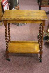 Oak Twist Legs Tea Trolly 