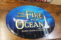 Ocean Insurance Glass Advertising Sign 