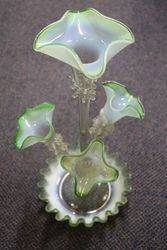 Original 19th Century Vaseline Glass Epergne in wonderful Condition 