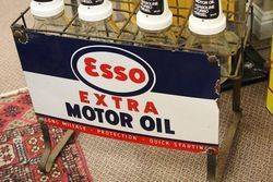 Original Esso Extra Motor Oil 10 Bottle Oil Rack