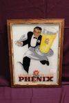 Original Phenix Beer Glass Adv Pub Sign