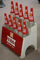 Original Shell X 100 10 Bottle Oil Rack + Pint + Quart Bottles