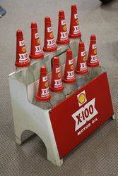 Original Shell X 100 10 Bottle Oil Rack + Pint + Quart Bottles