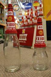 Original Shell X 100 10 Bottle Oil Rack + Pint + Quart Bottles