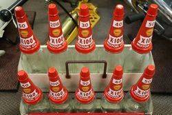 Original Shell X 100 10 Bottle Oil Rack + Pint + Quart Bottles