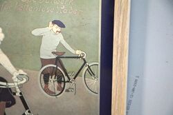Original Vintage Cless and Plessing Bicycles Framed Advertising Print 