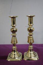Pair Of Antique Brass Candlestick 