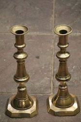 Pair Of Antique Large Brass Candle sticks  