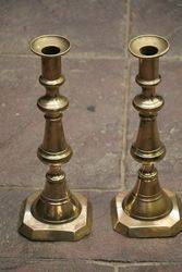 Pair Of Antique Large Brass Candle sticks  