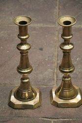 Pair Of Antique Large Brass Candle sticks  