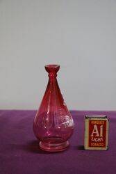 Pair Of Antique Ruby Glass Mary Gregory Small Vases 