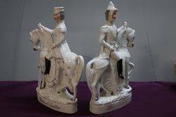 Pair Of Antique Staffordshire Figurines Lord Roberts and General Buller