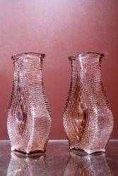 Pair Of Art Glass Vases  