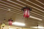 Pair Of Bronze And Ruby Overlay Glass Hanging Lamps