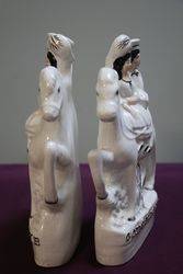 Pair Of C20th Staffordshire Figures  Going to Market and Returning Home 