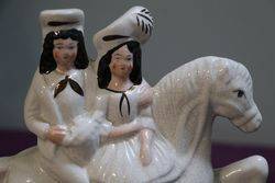 Pair Of C20th Staffordshire Figures  Going to Market and Returning Home 