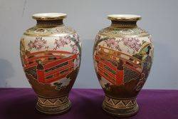 Pair Of Early 20th Century Satsuma Vases  